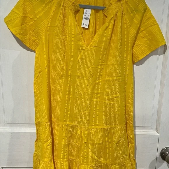 J Crew Ruffle-trim tiered dress in cotton dobby, S - Picture 3 of 12